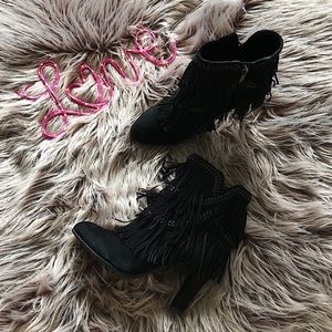 Sam Edelman Shoes - Sam Edelman black suede leather boots with fringe Sam Edelman Shoes - Sam Edelman black suede leather boots with fringe